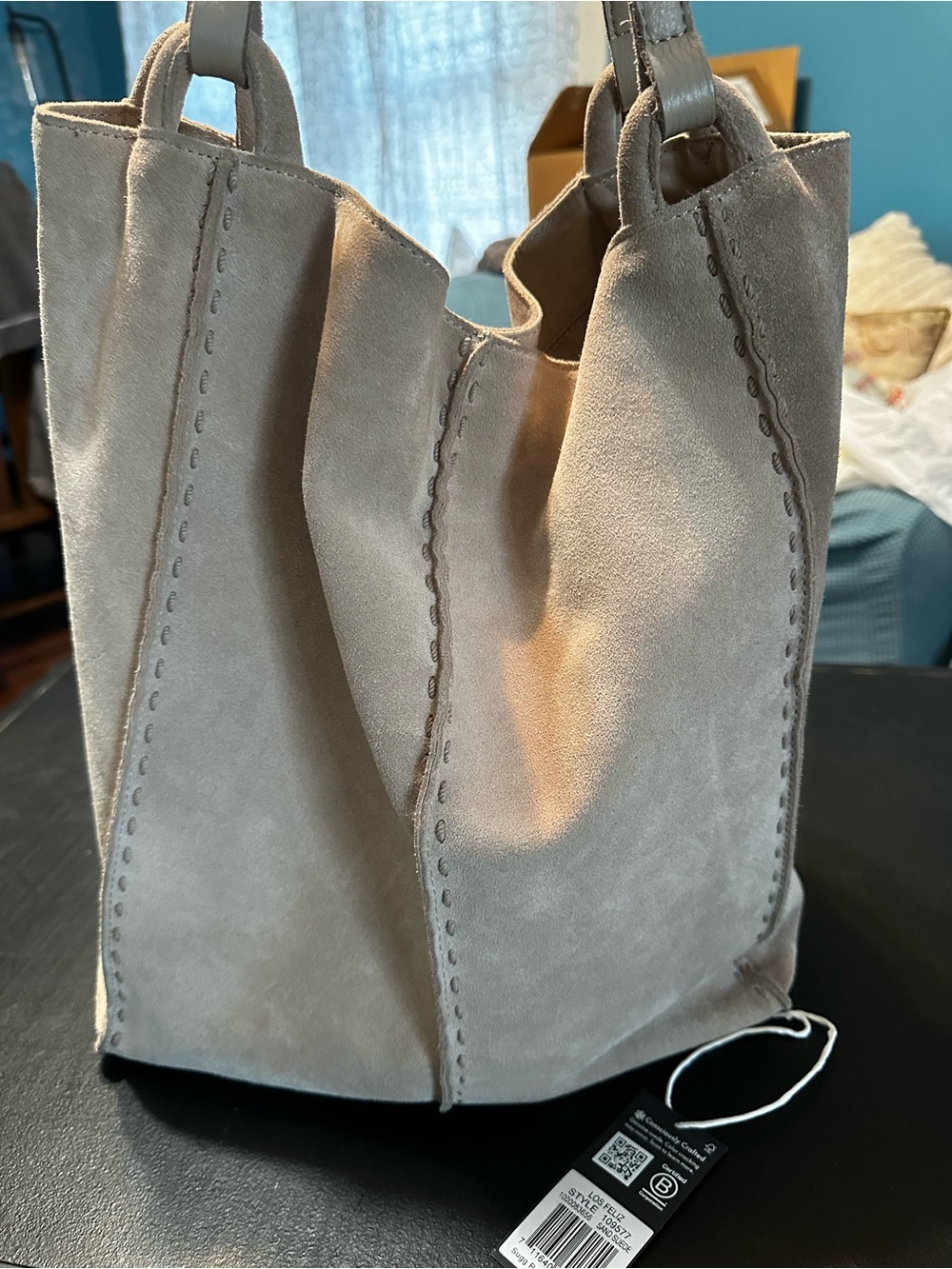 Sak Sand Suede Los Feliz Tall Tote - Picture 9 of 10